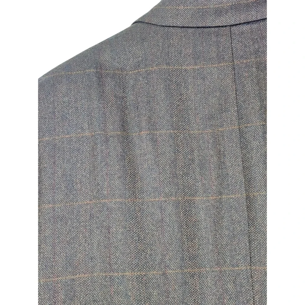 Austin Reed London Blazer 40R Brown‎ Herringbone Plaid Tailored in USA LL Bean